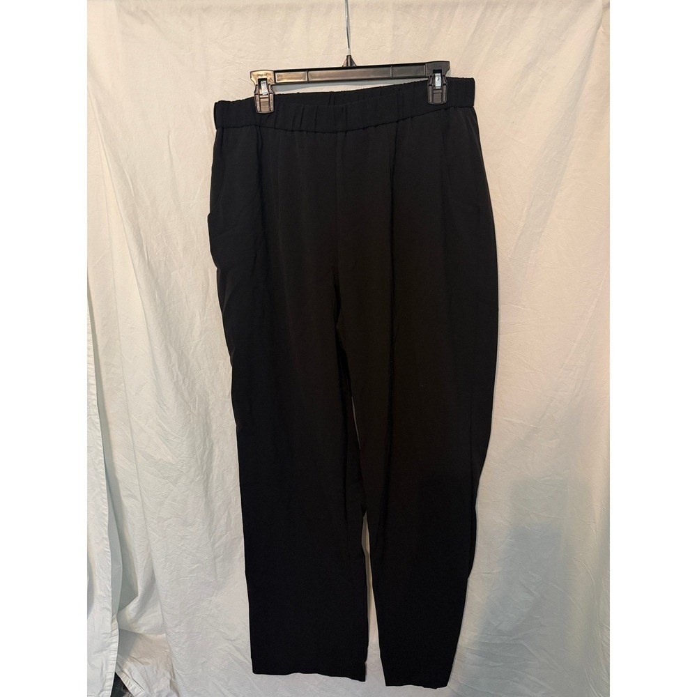 Sag Harbor Stretch Woman Black Elastic Waist Pull On Tapered Pants Plus Size 16W